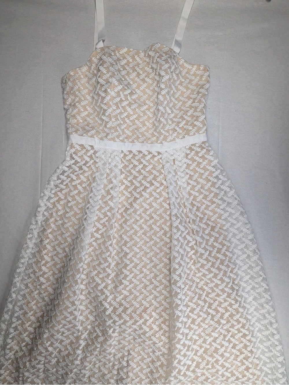 Alex Marie Cream and White Lace Maxi Dress